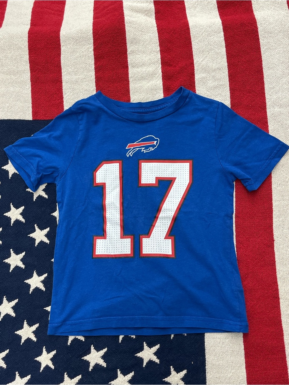 NFL Buffalo Bills Boys' Royal Blue #17 Josh Allen Buffalo Bills T-shirt Size 5/6